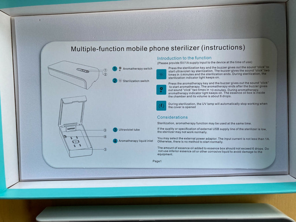 Multi-Function UV Phone Sterilizer with Aromatherapy Diffuser