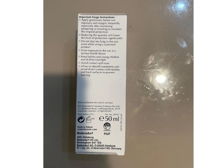 Eucerin Oil Control SPF 50+ Sun Gel Cream for Oily & Acne-Prone Skin 50ml