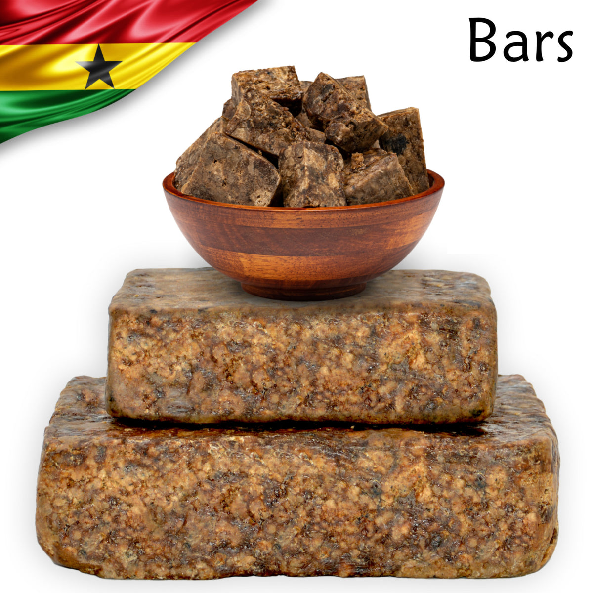 Organic African Black Soap Bar for Skin & Hair - Natural Ghana Raw Unrefined
