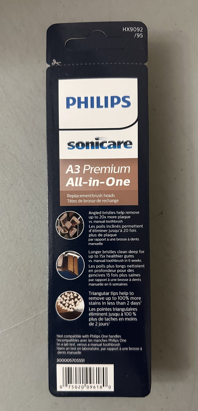 Philips Sonicare All-in-One Black Replacement Toothbrush Heads 2 Pack