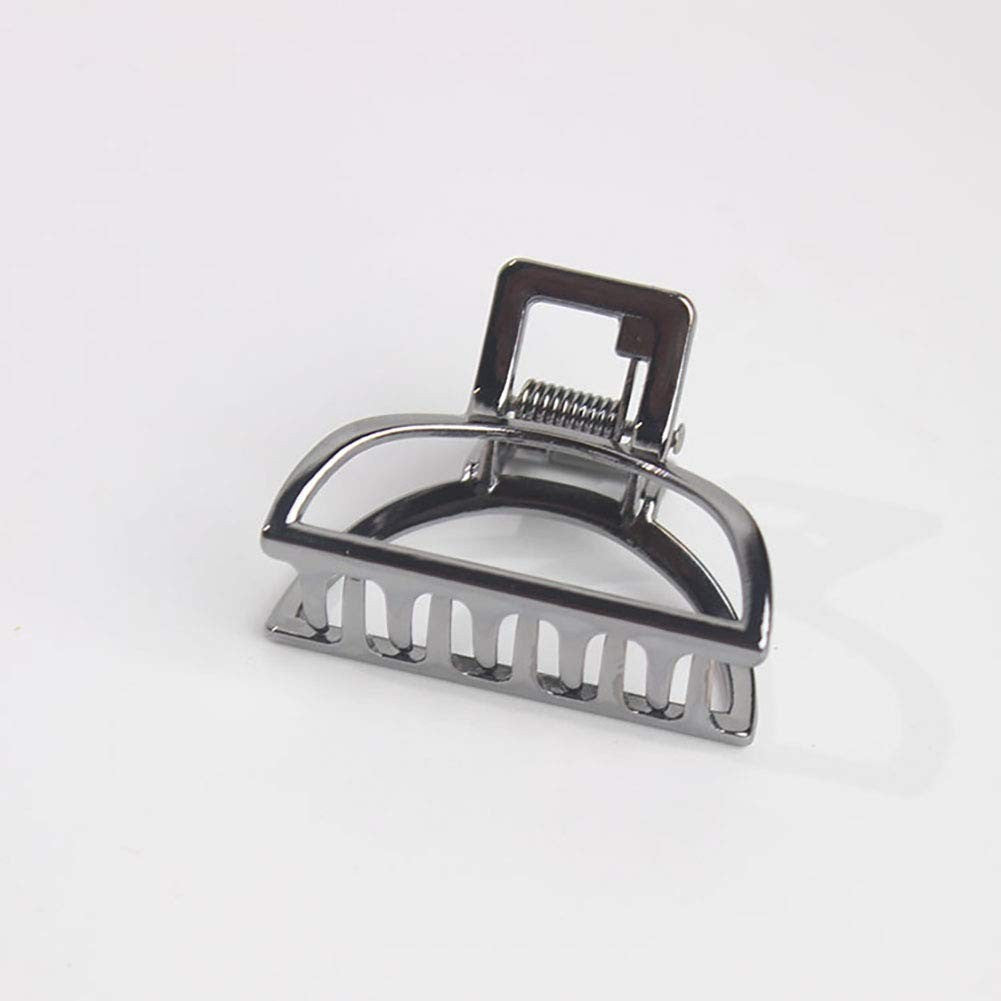 Set of 4 Vintage Metal Small Hair Claw Jaw Clips - Semicircle Design