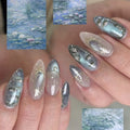Reusable Water Lily Ombre Nail Art Set - Almond Press On Nails