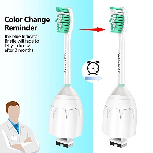 6 Pack Soft Green Sonicare Replacement Brush Heads - Compatible with Screw-On Handles