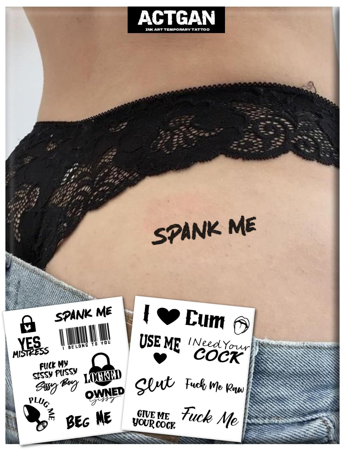 Semi-Permanent Tattoo Sheets - Realistic Spade Designs, 2 Sheets
