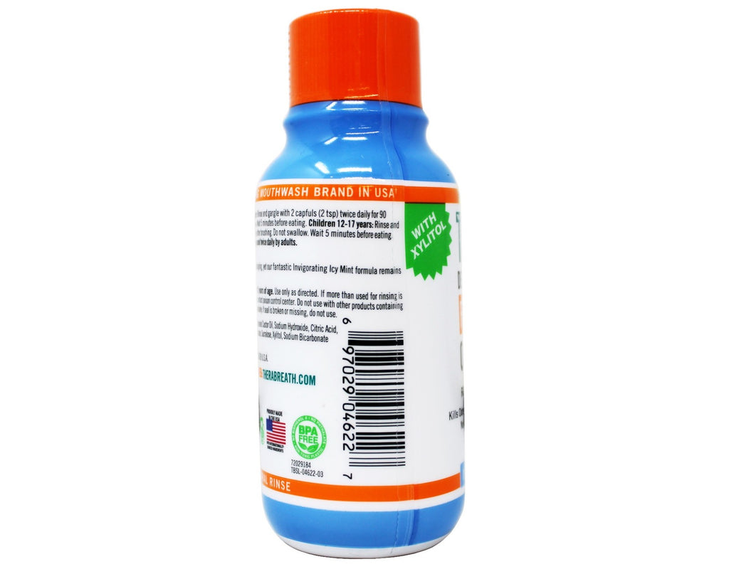 TheraBreath Fresh Breath Mouthwash Icy Mint Travel Size 3 fl oz - 2 Pack