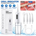Cordless Water Flosser Oral Irrigator with 3 Modes & 4 Tips - Portable Dental Cleaner