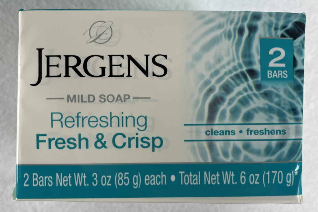 Jergens Refreshing Mild Bar Soap 6 Pack - Fresh & Crisp Scent, 3 Oz Each