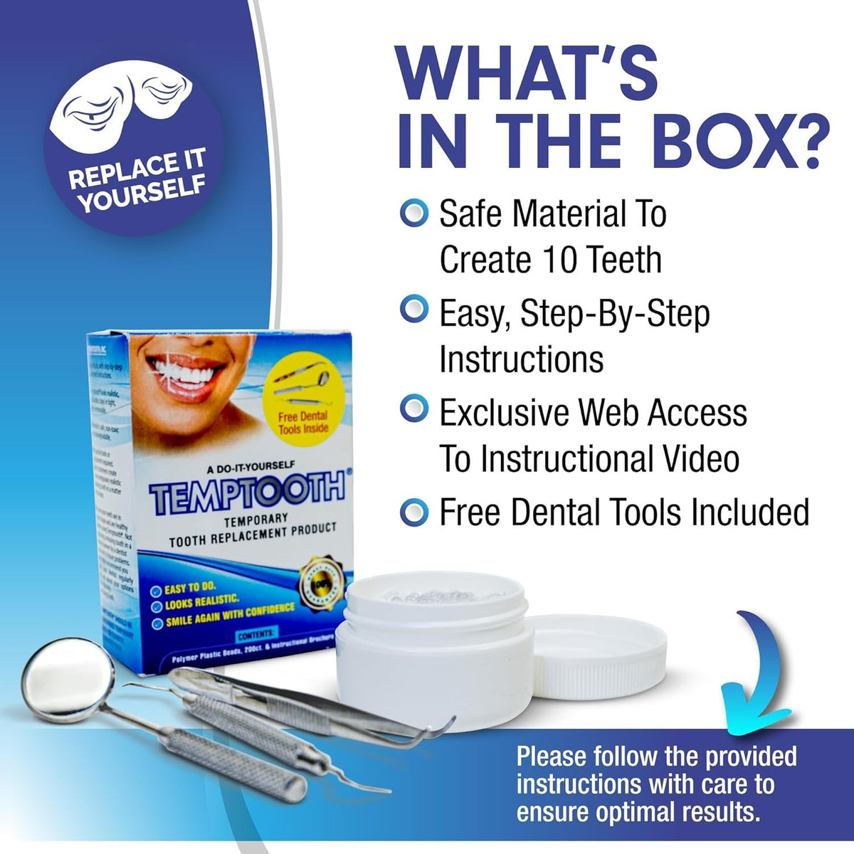Temporary Tooth Replacement Kit - DIY Natural Smile Repair