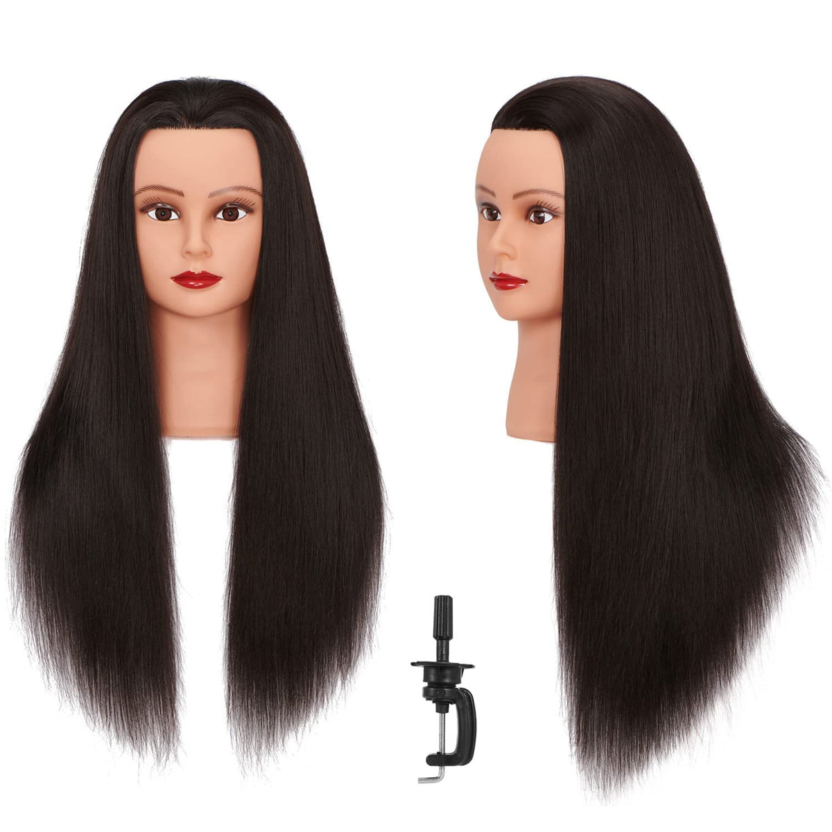 Cosmetology Training Doll Head 26-28 Inch Mannequin with Synthetic Hair