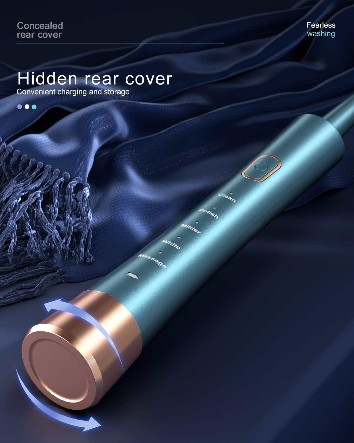 USB Rechargeable Sonic Electric Toothbrush for Adults with 8 Brush Heads and 5 Modes