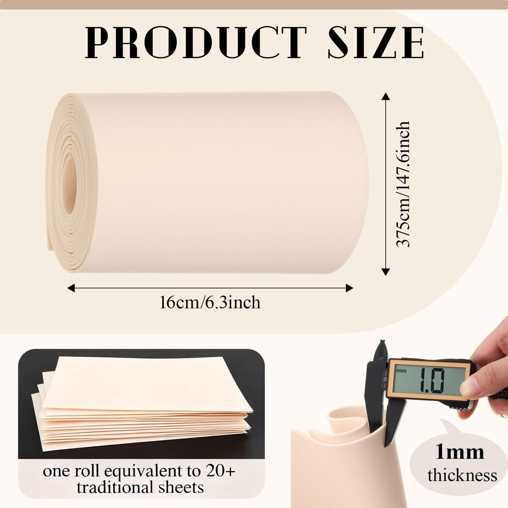 Tattoo Practice Skin Roll 148x6.3 Inch with Scissors - Flexible Silicone