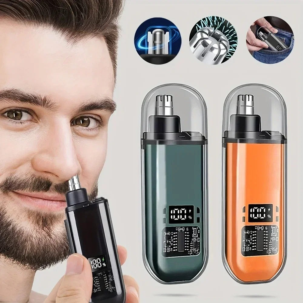 Men Nose Ear Hair Trimmer USB Rechargeable Portable Grooming Clipper