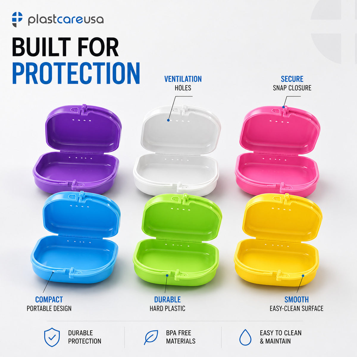 Dental Retainer Case Storage Box for Invisalign Teeth - Hygienic and Portable