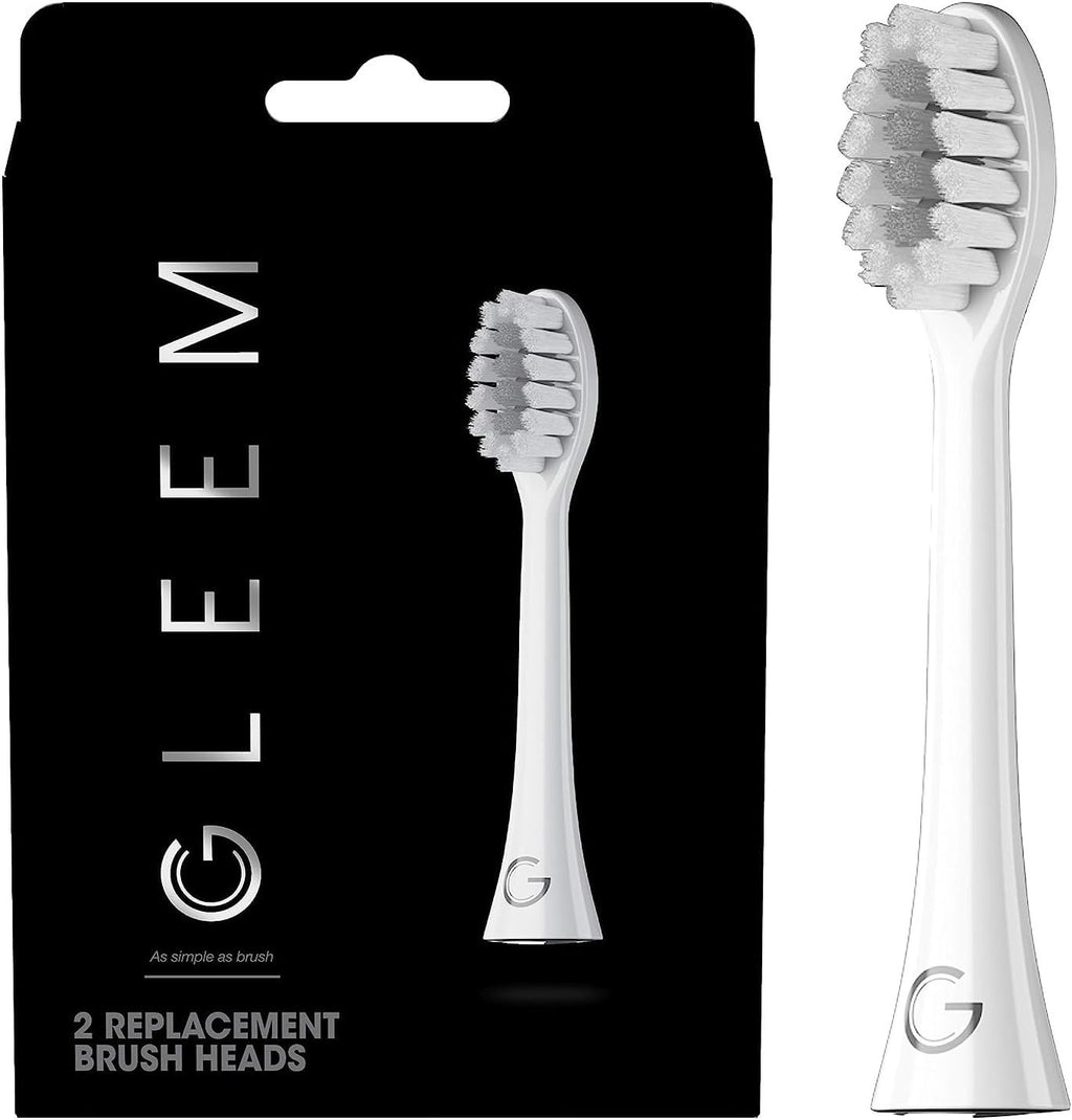 Gleem Toothbrush Replacement Heads - Soft Nylon Bristles, 2 Pack
