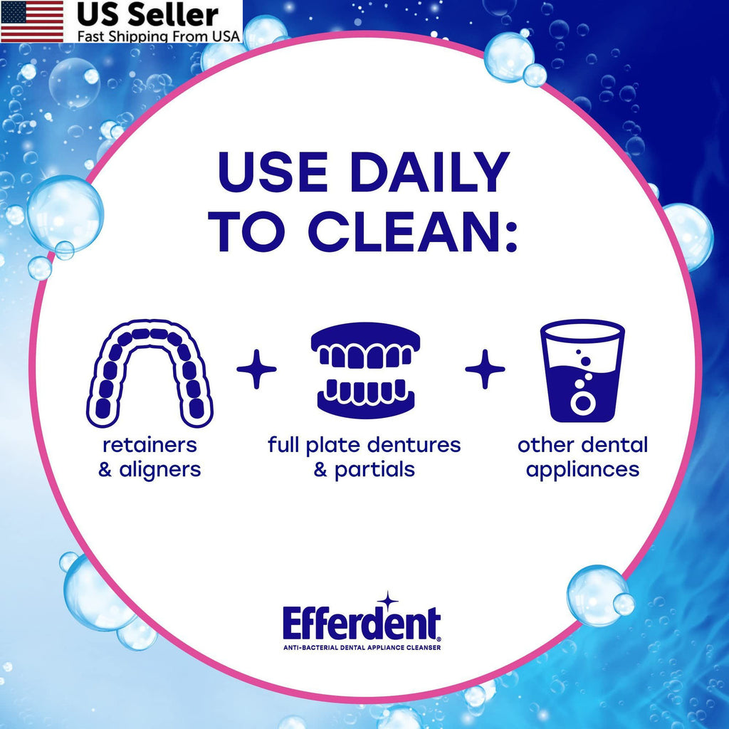 Denture Cleaner Tablets - Complete 5-in-1 Oral Hygiene, 44 Count