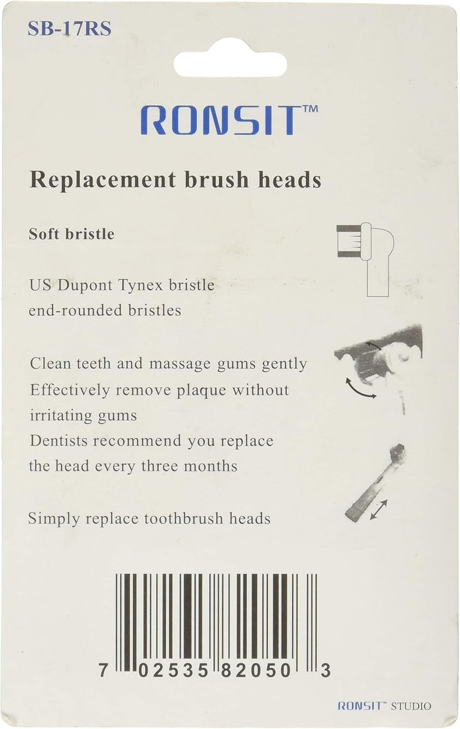Replacement Toothbrush Heads for Oral B - Soft Dupont Bristles, 4 Pack