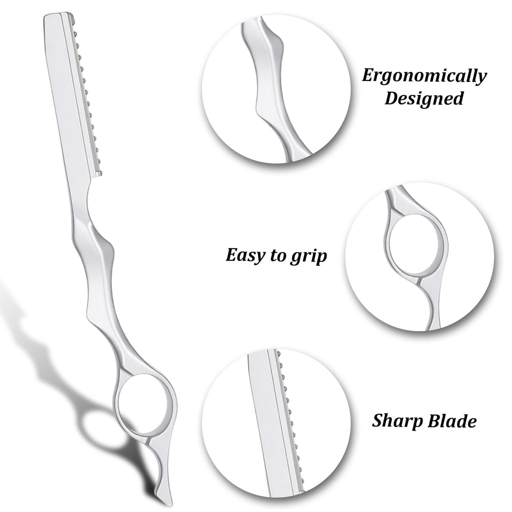 Hair Thinning Razor Kit with Stainless Steel Blades - 6.9 Inch Professional Hair Cutting Tool