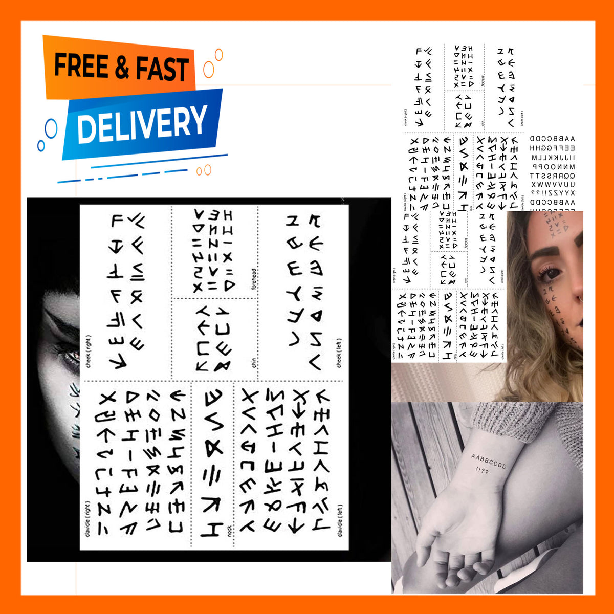 Mummy Scary Face Temporary Tattoos Sheets – 3 Sheets Halloween Makeup