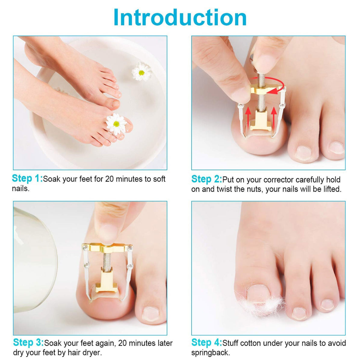 Ingrown Toenail Correction Lifter Tool - Nail Straightener & Paronychia Fixer