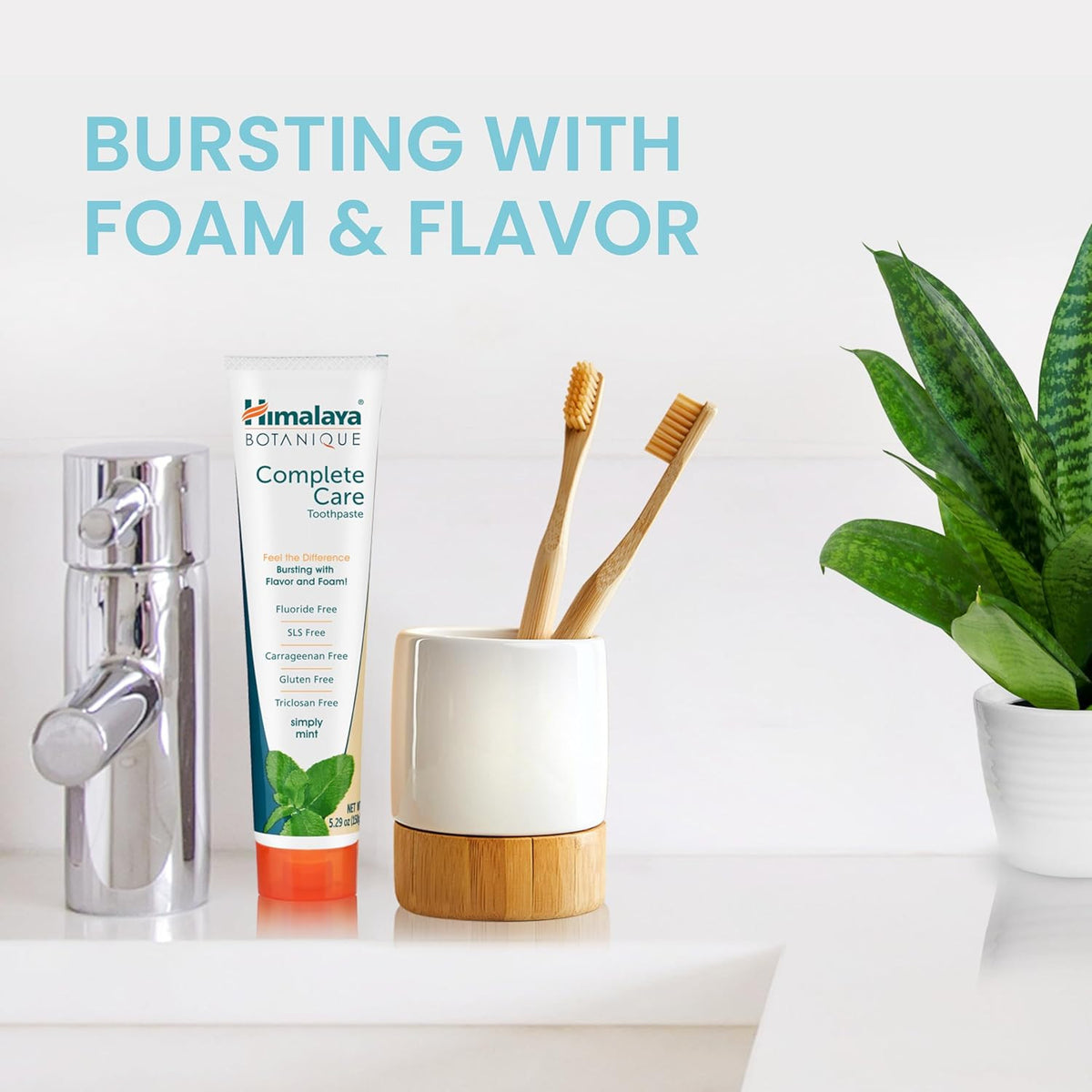 Himalaya Botanique Complete Care Fluoride-Free Herbal Toothpaste - Mint, 5.29 Oz, 4 Pack