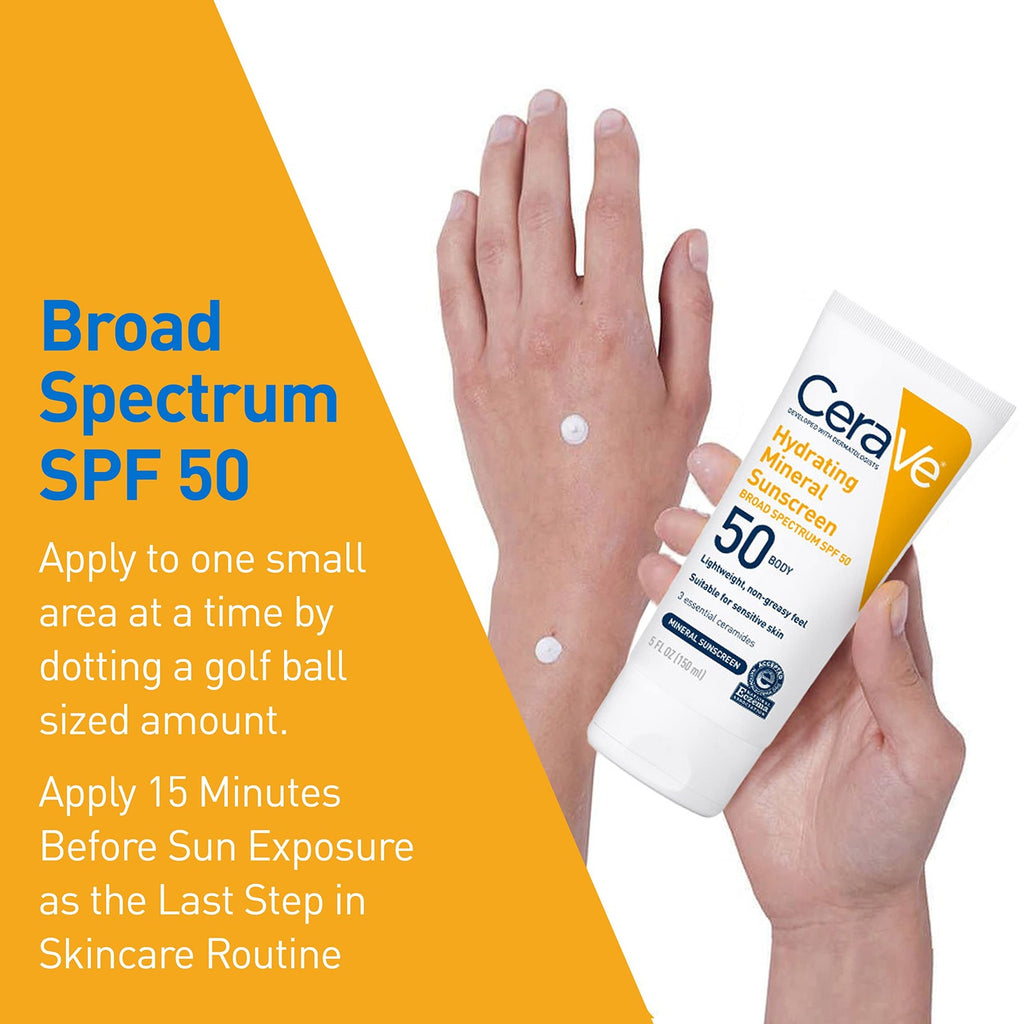 Mineral Sunscreen SPF 50 with Zinc Oxide & Titanium Dioxide - Sensitive Skin