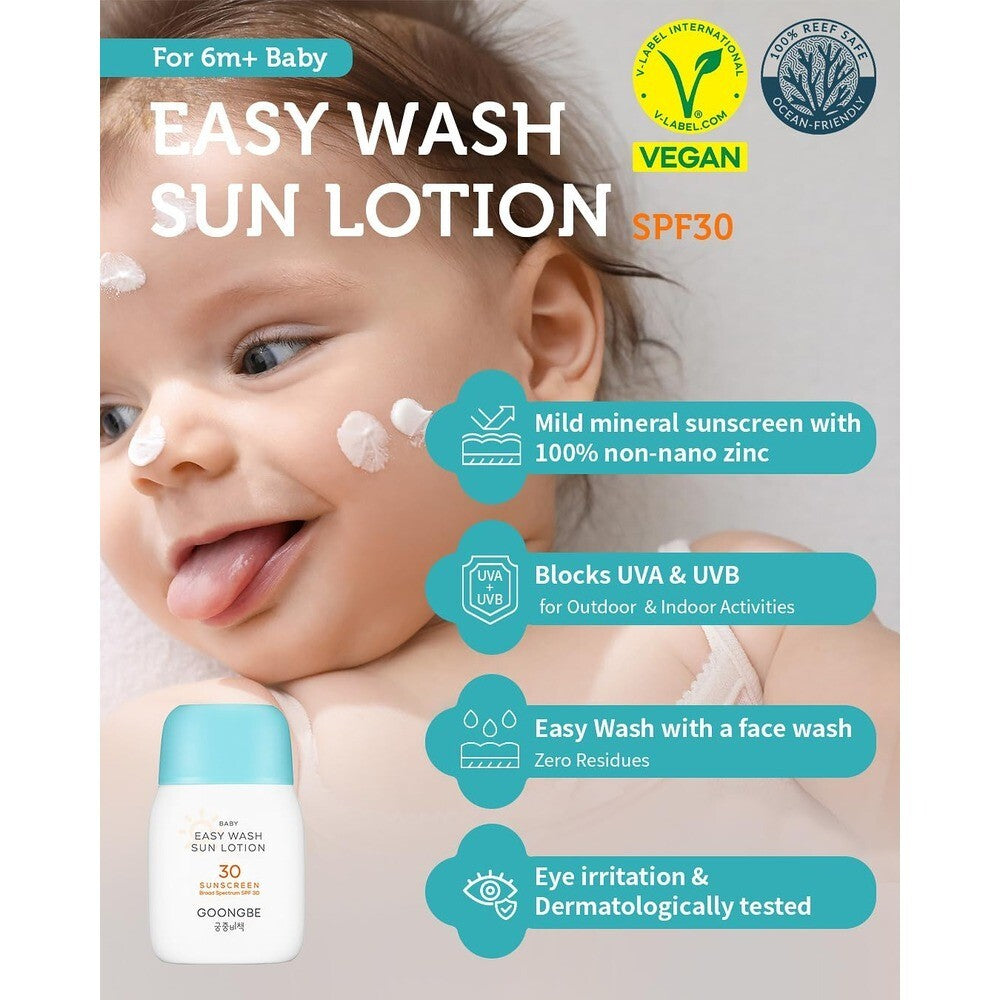 Baby Sunscreen SPF 30 PA+++ Natural Zinc Mineral Sun Lotion 62.5ml