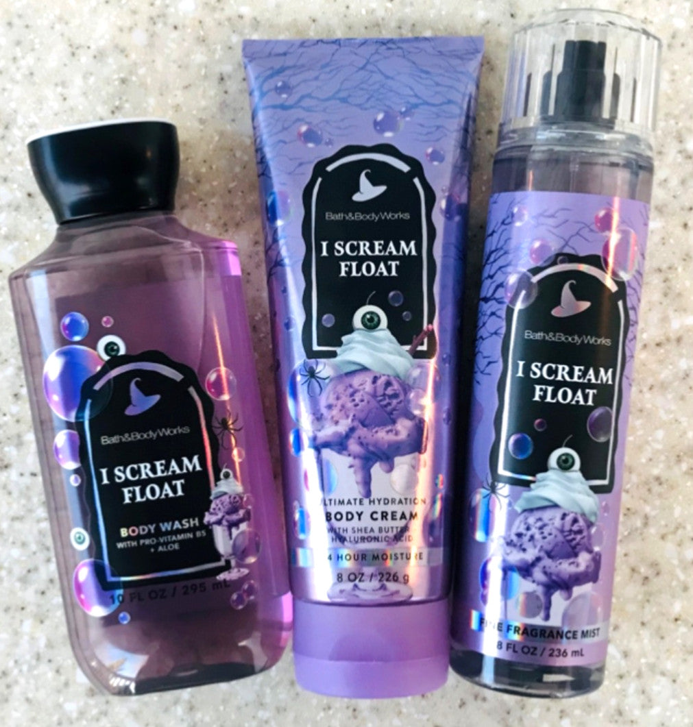 Bath & Body Works I Scream Float Body Wash Body Cream & Fragrance Mist Set