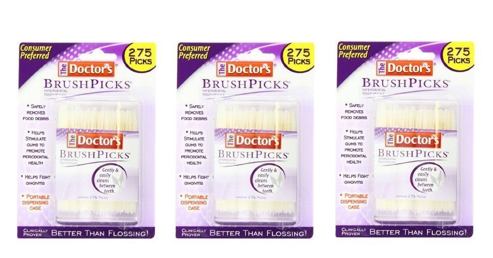 Dental BrushPicks Pack of 3 - 825 Oral Care Picks for Gum & Teeth Cleaning