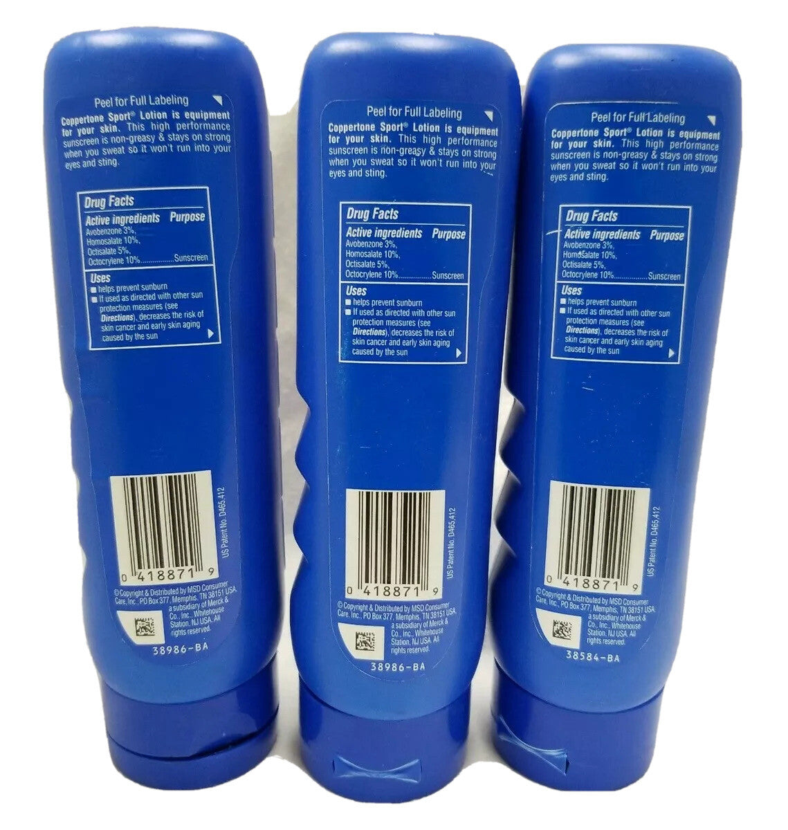 Coppertone Sport SPF 30 Water-Resistant Sunscreen Lotion - 8oz, Pack of 3