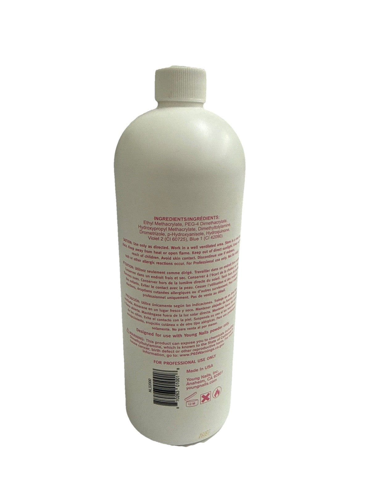 Young Nails Monomer Nail Liquid EMA Acrylic 32oz - Nail Art & Gel Extension