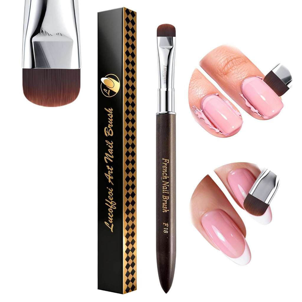 Nail Art Brush Set for Precise French Tips & Cuticle Cleanup - Multiple Sizes