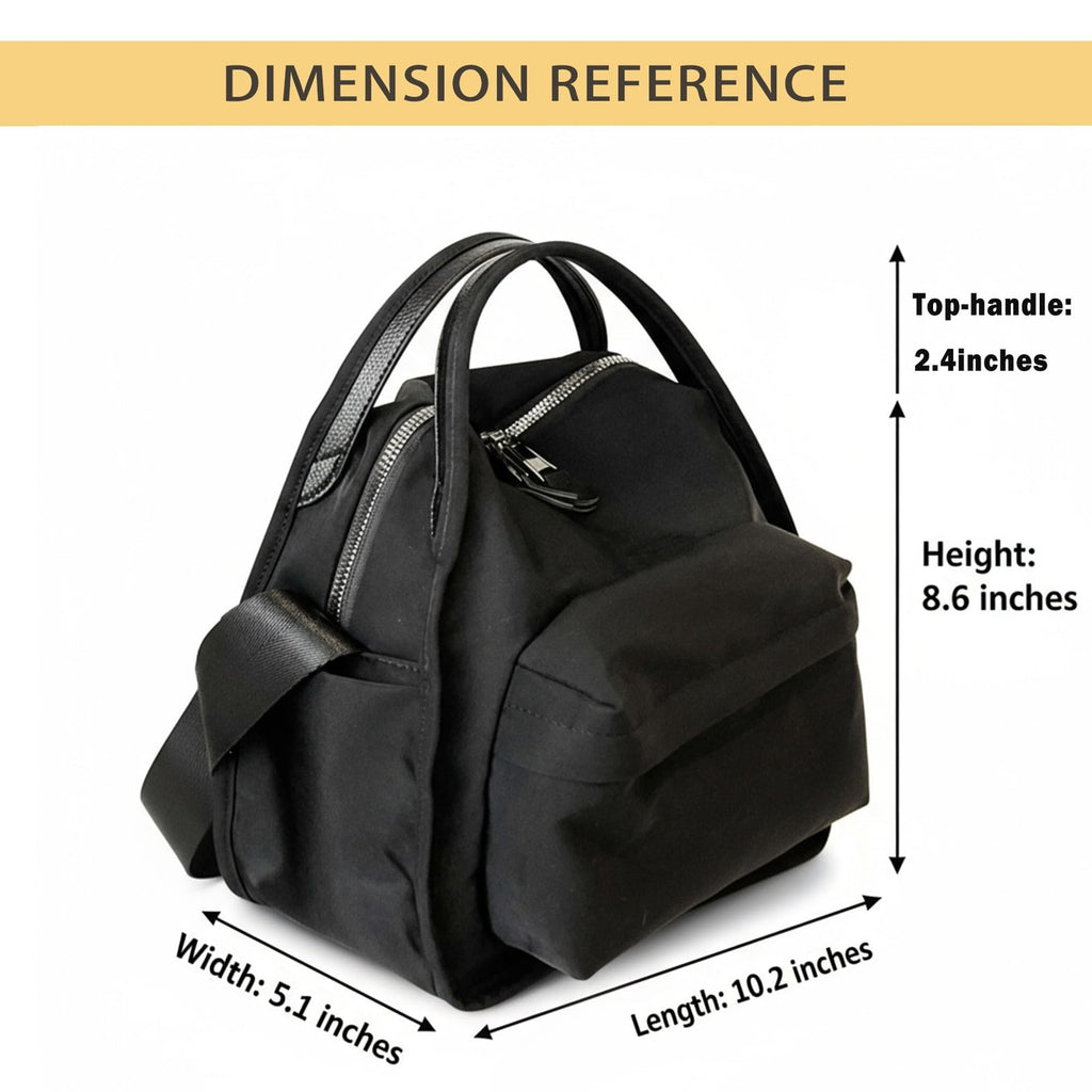 Nylon Crossbody Bag for Women with Front Pocket - Trendy Shoulder Hobo Purse