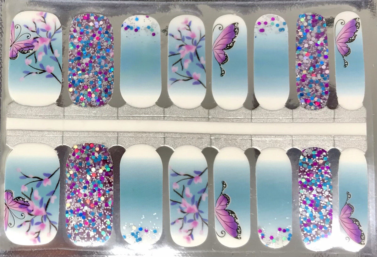 Color Nail Polish Strips Set - 16 Ready-to-Wear Spring Designs