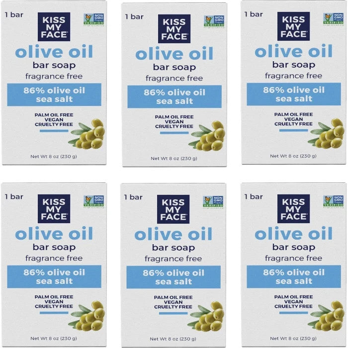 Fragrance-Free Olive Oil Bar Soap - Nourishing & Gentle 8 oz Pack of 6