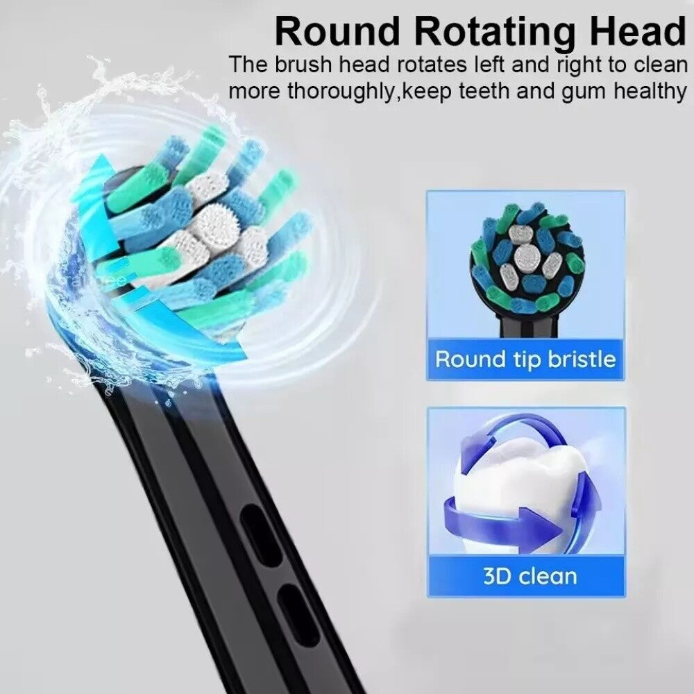 Rechargeable Electric Toothbrush with 5 Modes & 4 Heads for Adults
