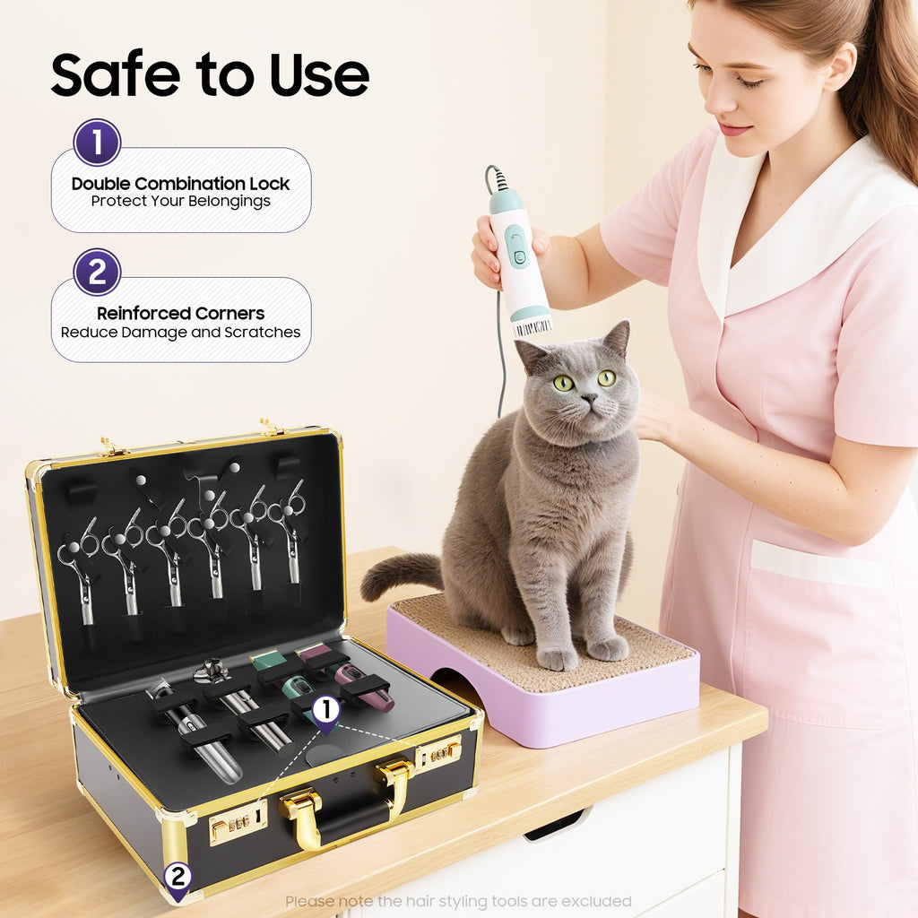 Hairdresser Tool Storage Case with Password Lock - Portable Barber Organizer