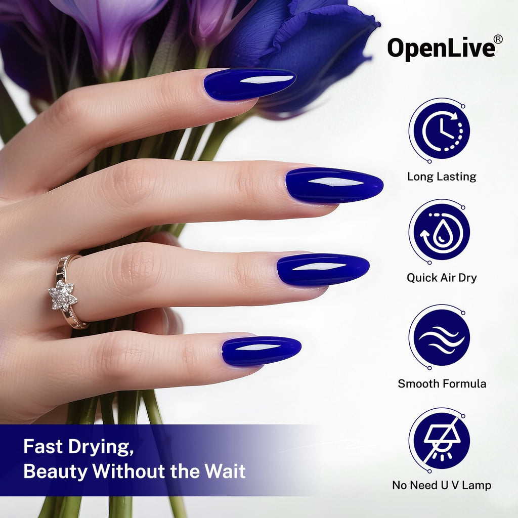 Dark Blue Fast Dry Nail Polish 16.5ml Long Lasting & High Gloss Finish