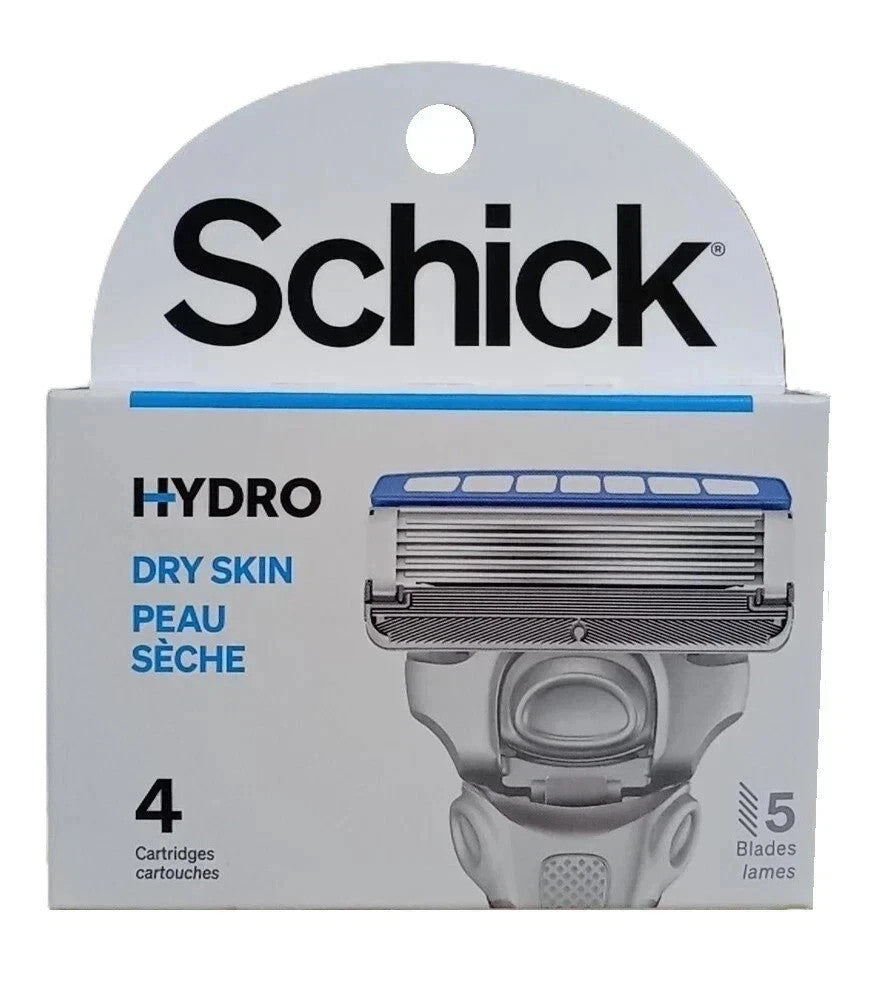 12 Pack Schick Hydro Dry Skin Razor Blades Refills - 48 Cartridges
