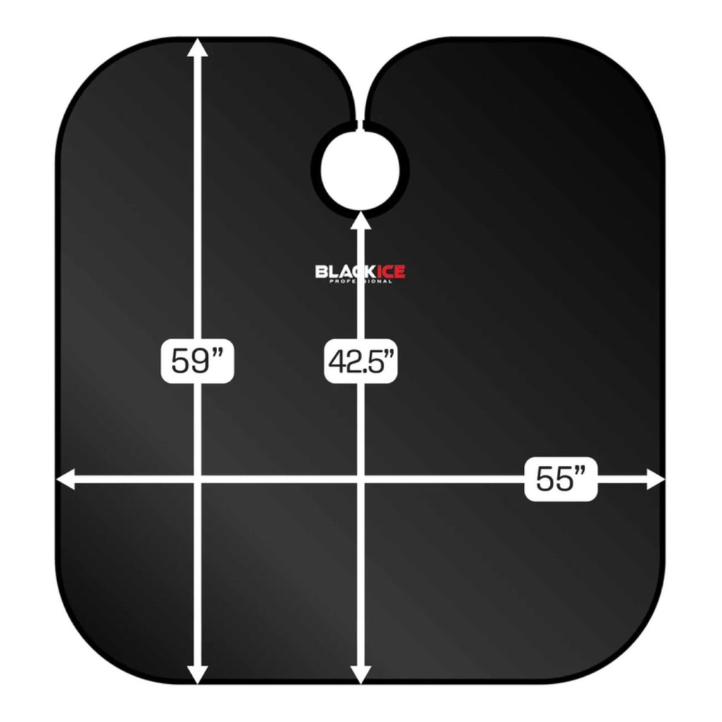 Black Ice Live Like a King Barber Cape - Water-Resistant & Adjustable, 59x55 Inches