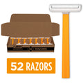 Disposable Men's Razors 52-Pack - Sensitive Skin Single-Blade Shavers