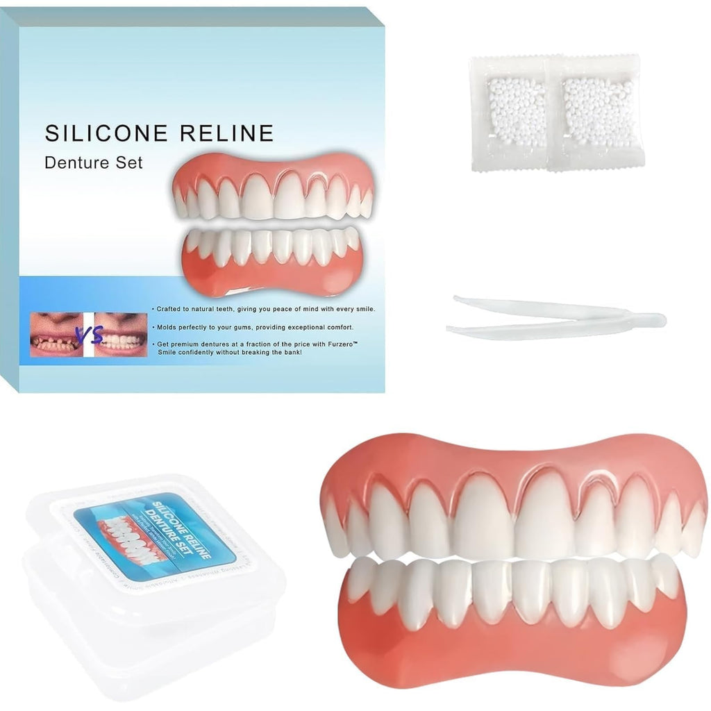 Moldable Silicone Denture Set Natural-Looking False Teeth & Veneers