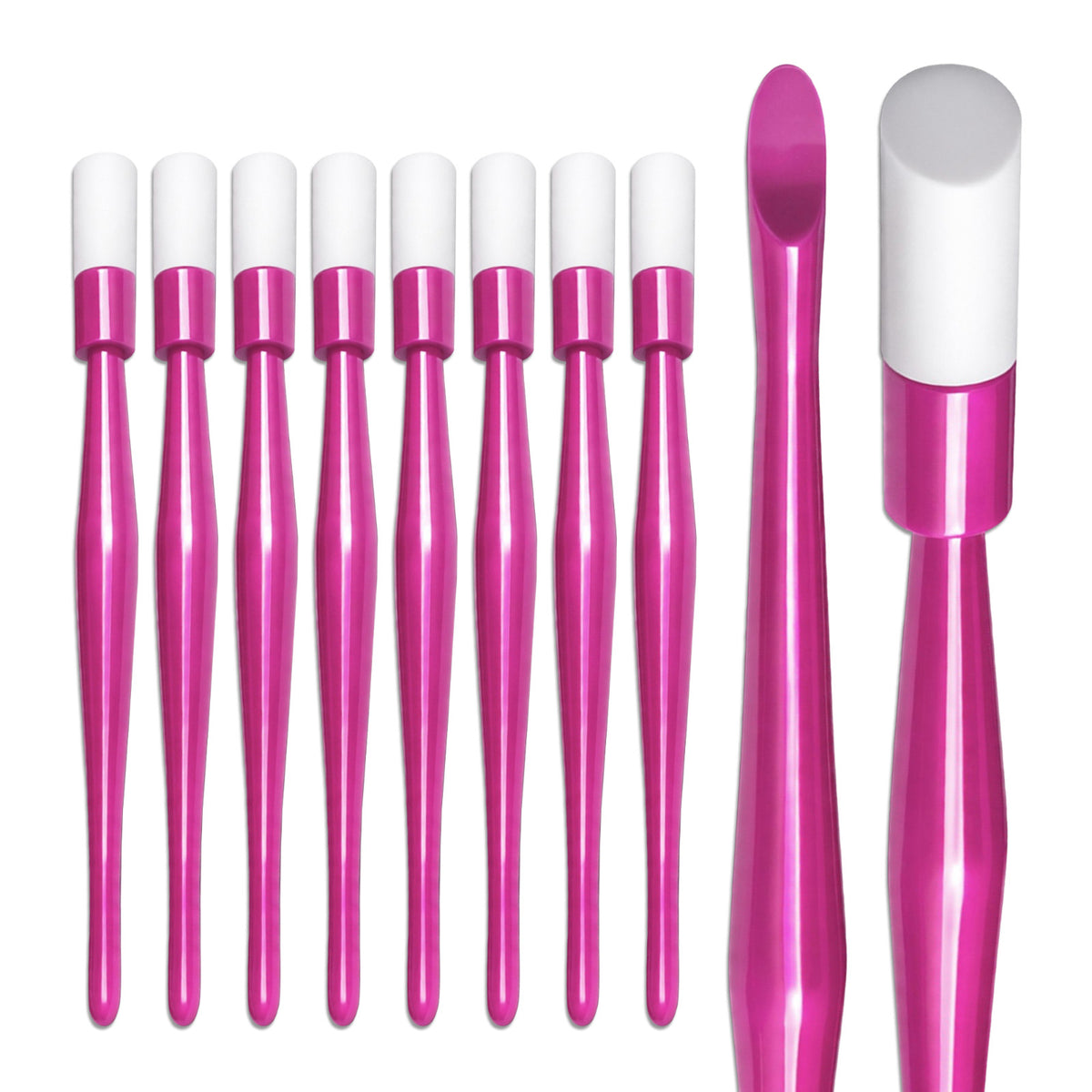 10pcs Disposable Nail Cuticle Pusher Set with Rubber Tips for Manicures