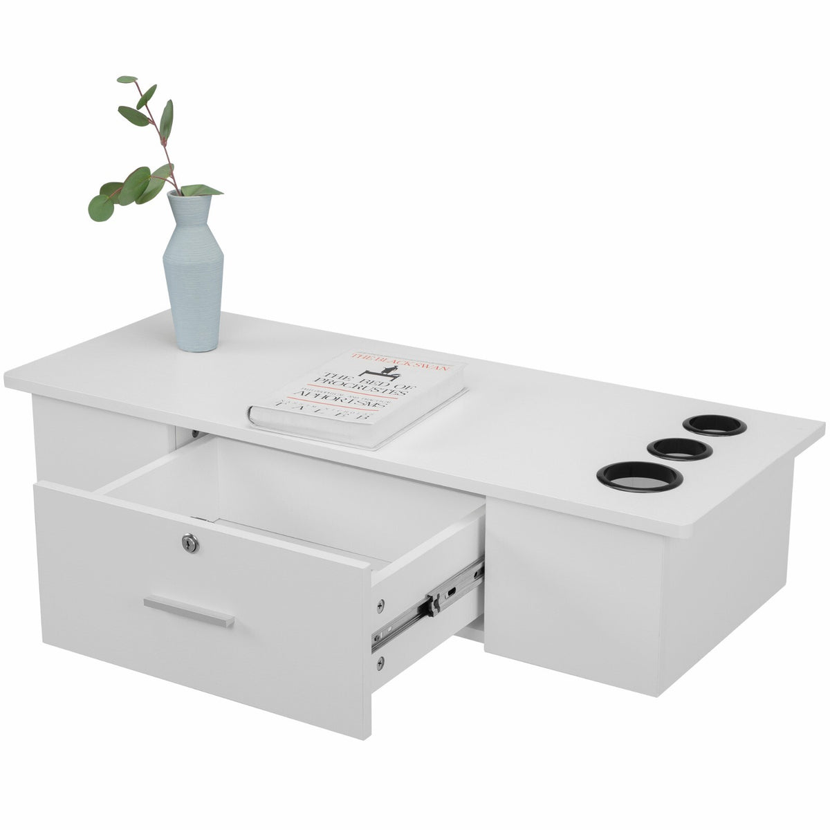 Wall-Mounted Barber Styling Station with Lockable Drawer for Hair Salon