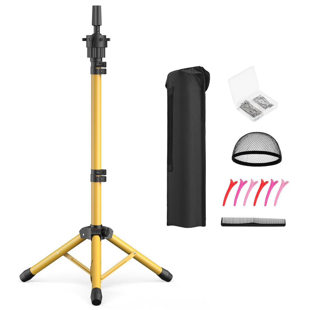 Adjustable Wig Head Stand 50 Inch Tripod with Non-Slip Base for Styling