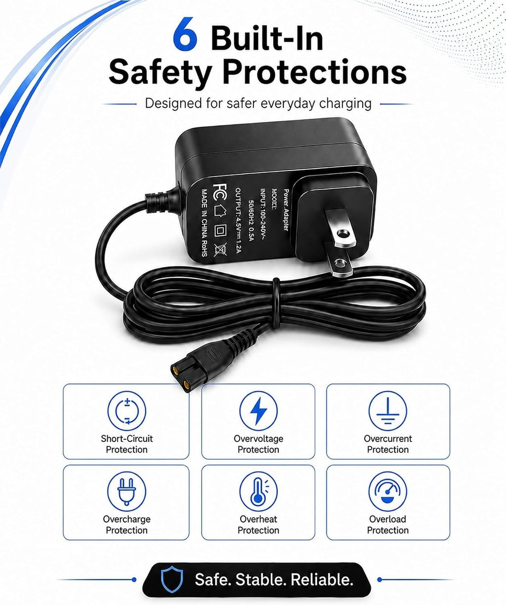 4.5V Replacement Charger Cord for BaBylissPRO Hair Clippers & Trimmers