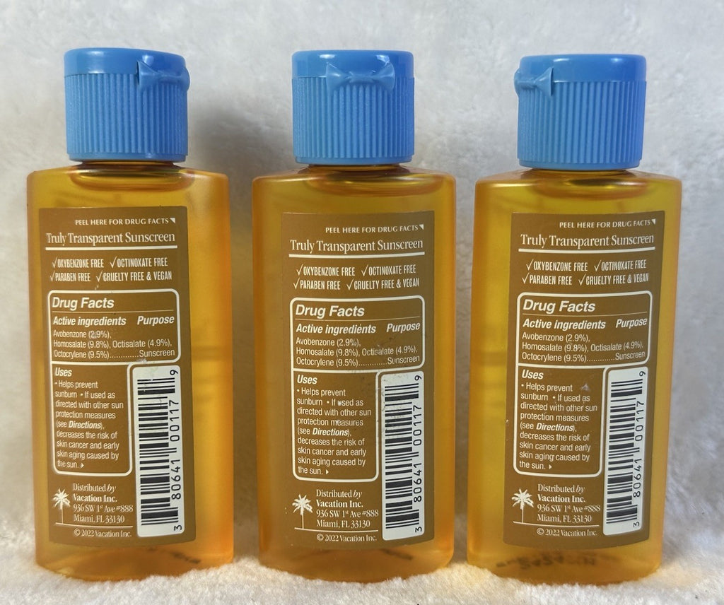 Vacation Chardonnay Oil SPF 30 Broad Spectrum Sunscreen Lot 3 x 1 fl oz