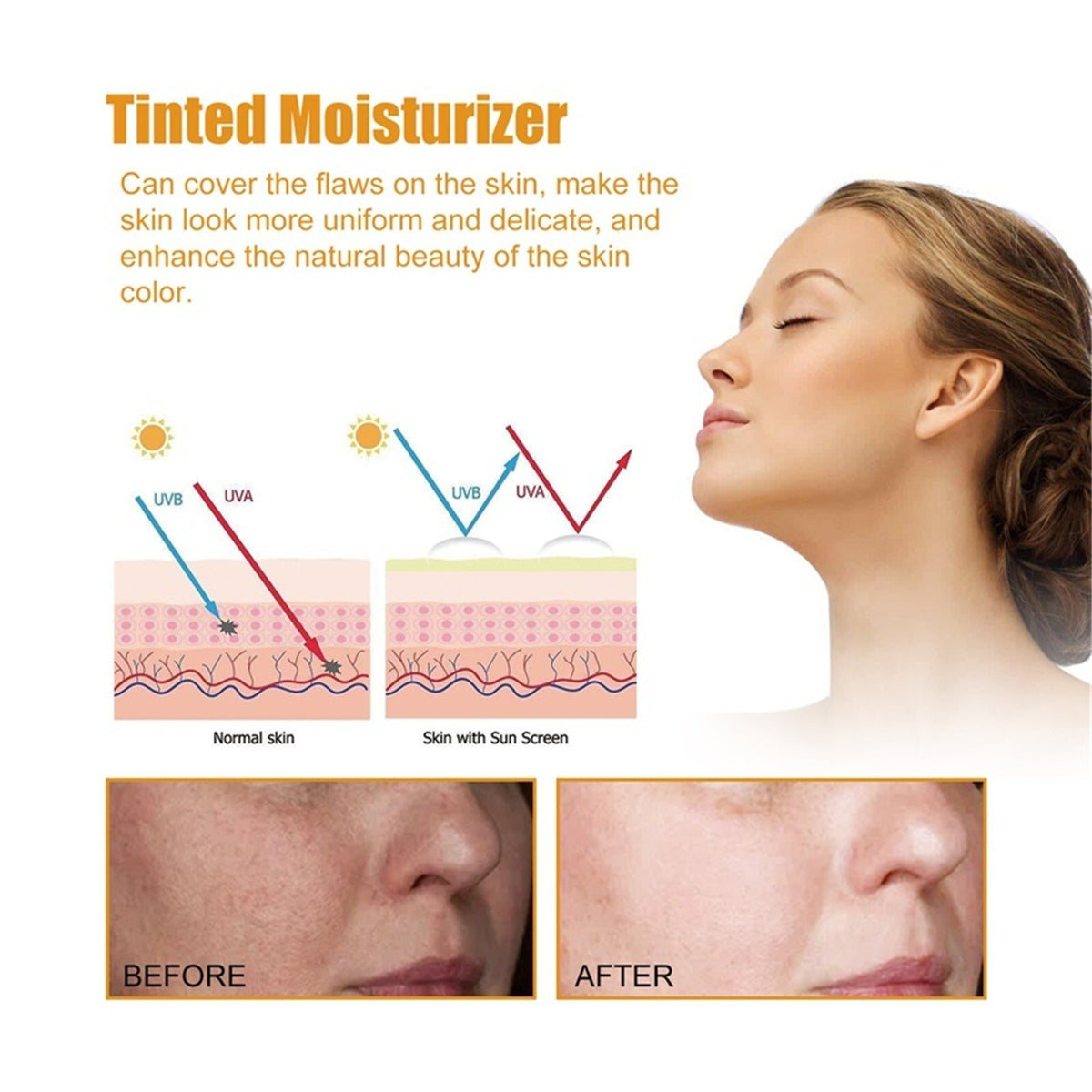 SPF50+ Tinted Moisturizer Face Sunscreen & Foundation - Light SPF