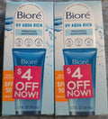 SPF 50 Hydrating Facial Moisturizer with Aloe Vera - 2 Tubes