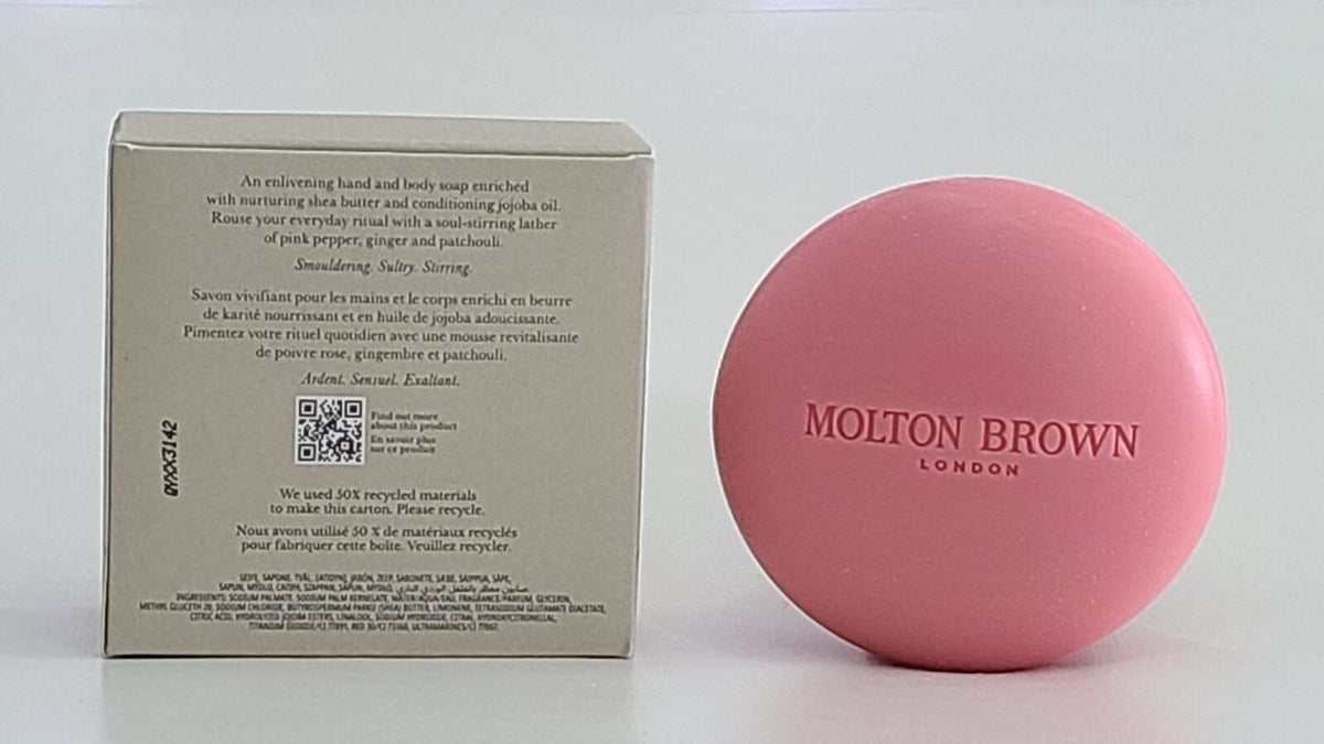 Molton Brown Fiery Pink Pepper Perfumed Bar Soap 5.29 oz - Luxurious Fragrance