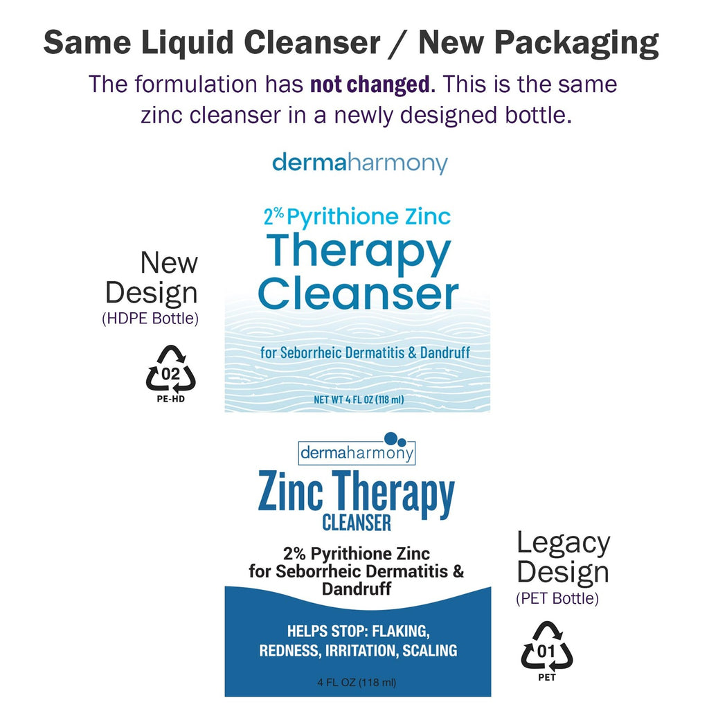 Pyrithione Zinc Liquid Facial Cleanser - Anti-Dandruff, pH Balanced, 4 Fl Oz